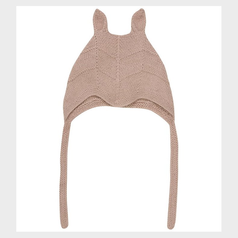 Huttelihut Babyhjelm m. rer - Alpakauld - Strik - Mahogany Rose