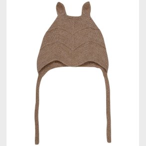 Huttelihut Babyhjelm m. rer - Alpakauld - Strik - Camel Melange