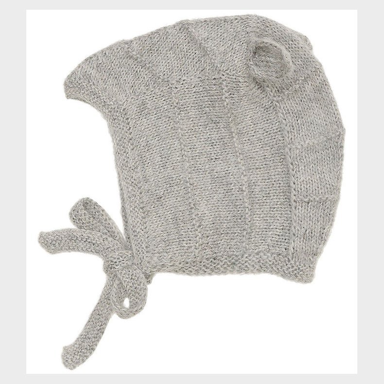 Huttelihut Babyhjelm m. �rer - Alpakauld - Strik - Gr�meleret