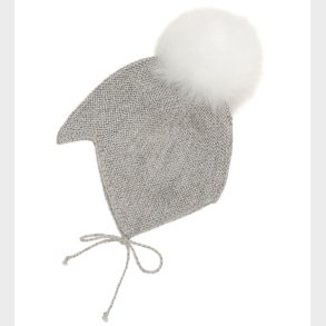 Huttelihut Babyhjelm m. Kvast - Alpakauld - Strik - Gr�meleret