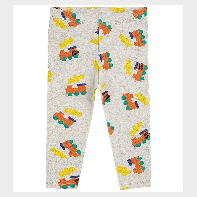 Bobo Choses Leggings - Choo Choo All Over - Light Grey Heather