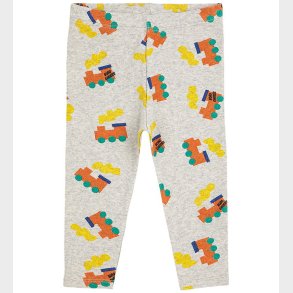 Bobo Choses Leggings - Choo Choo All Over - Light Grey Heather
