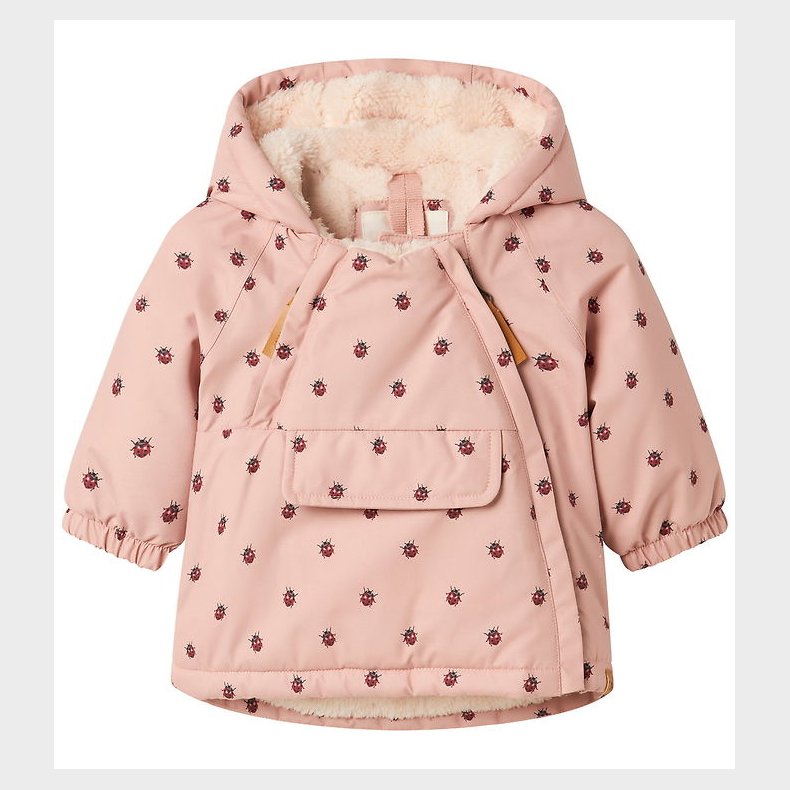 Lil' Atelier Vinterjakke - NbfLasnow05 - Misty Rose/Ladybug