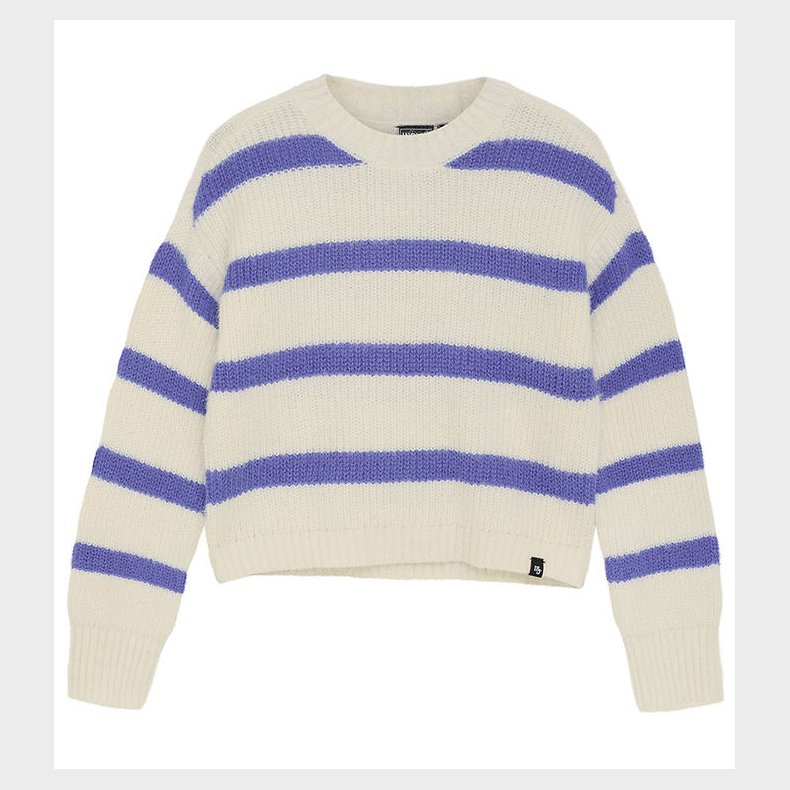 Indian Blue Jeans Bluse - Strik - Cloud/Blstribet