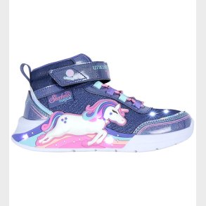 Skechers Stvler m. Lys - Unicorn Chaser - Navy/Multi