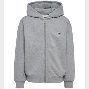 Hummel Cardigan - HmlJR Loose Zip - Grmeleret m. Logo