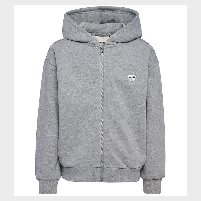 Hummel Cardigan - HmlJR Loose Zip - Grmeleret m. Logo