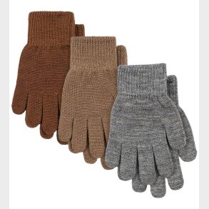 Konges Sljd Handsker - Uld/Akryl - Filla - 3-pak - Grey Melange