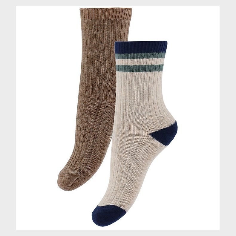 Konges Sljd Strmper - 2-pak - Rib - Navy Stripe