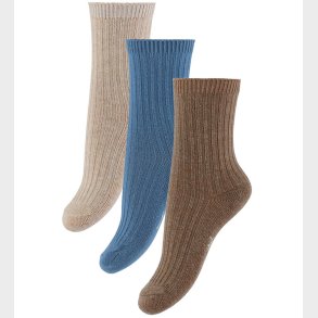 Konges Sljd Strmper - 3-pak - Rib - Sleet Mix