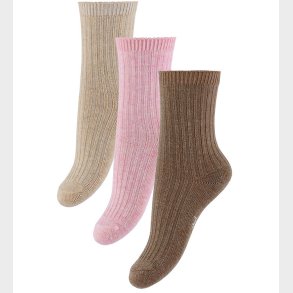 Konges Sljd Strmper - 3-pak - Rib - Rose Mix