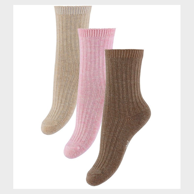 Konges Sljd Strmper - 3-pak - Rib - Rose Mix