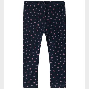 Name It Leggings m. Fleece - NmfDavina - Dark Sapphire/Heart AOP