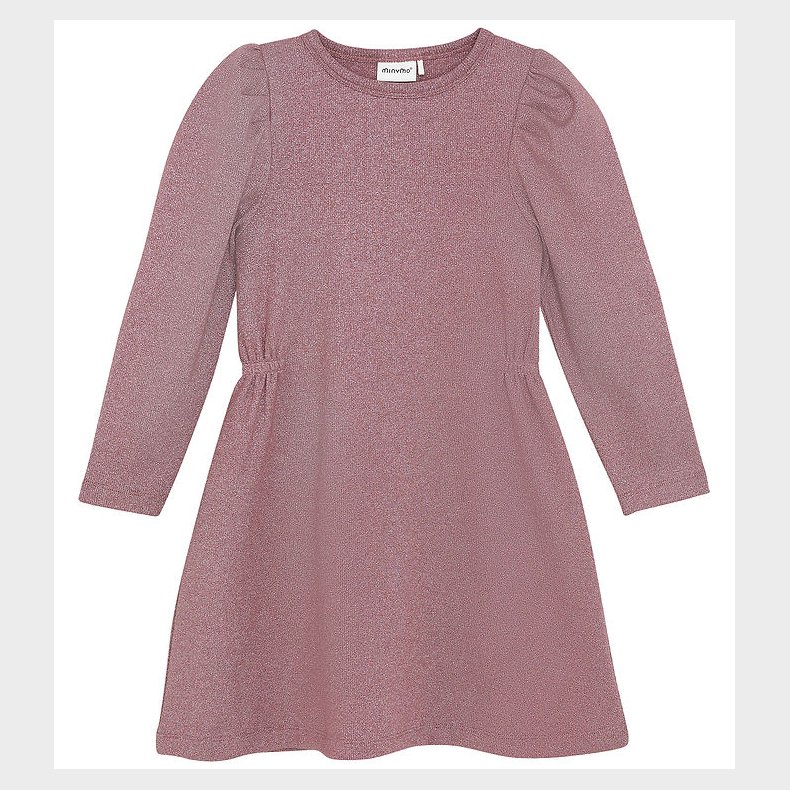 Minymo Kjole - Glitter - Rib - Rose Brown
