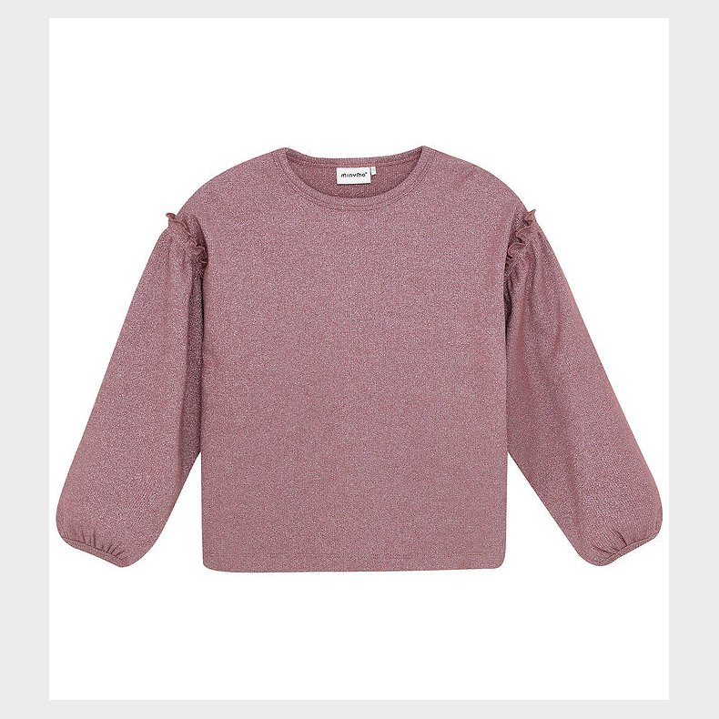 Minymo Bluse - Glitter - Rib - Rose Brown