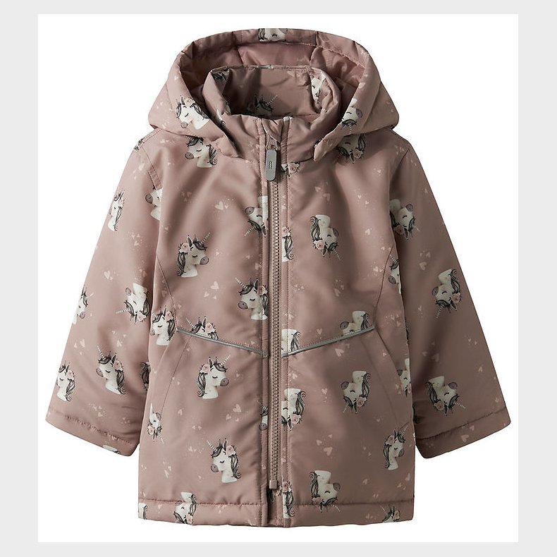 Name it Dunjakke - NmfMaxi - Woodrose/UNICORN