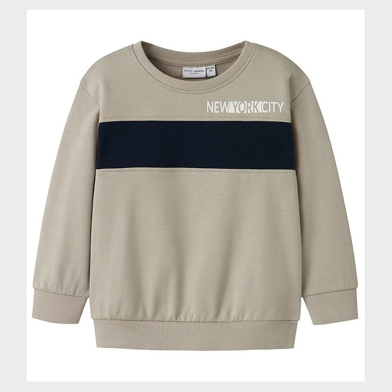 Name It Sweatshirt - NmmVance - Island Fossil m. Sort