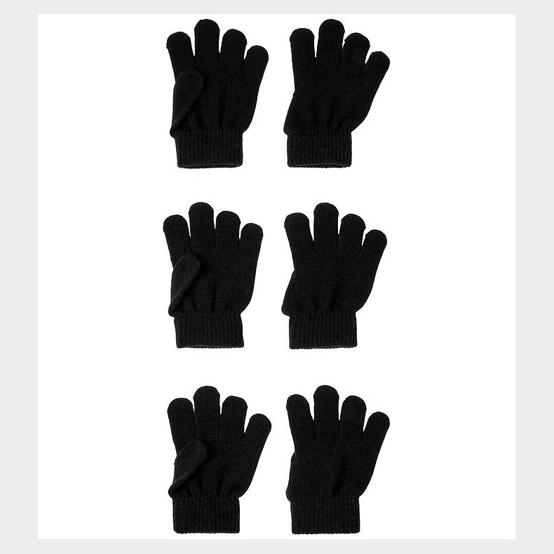 Name It Handsker - Strik - 3-pak - NknMagic - Sort