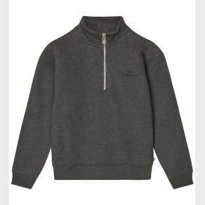 Mads Nrgaard Sweatshirt - Half Zip - Charcoal Melange