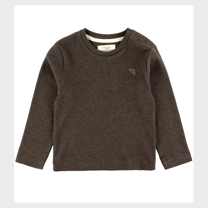 VACVAC Bluse - Carlet - Rib - Dark Brown Melange