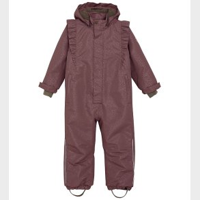 En Fant Flyverdragt m. Teddy - Frills - Rosa Taupe m. Guldprikke