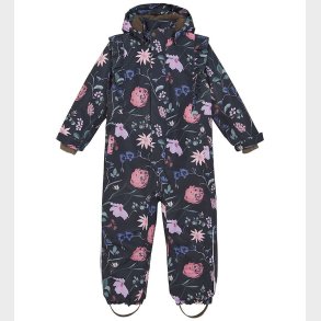 En Fant Flyverdragt - Ebony m. Blomster/Fl�ser