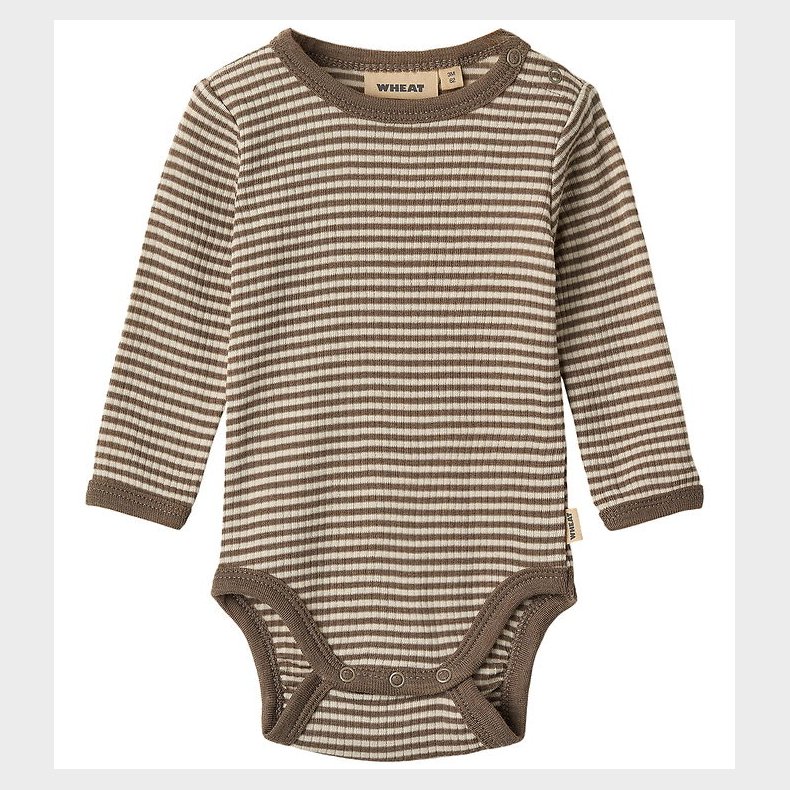 Wheat Body l/ - Uld - Rib - Lucca - Wood Stripe