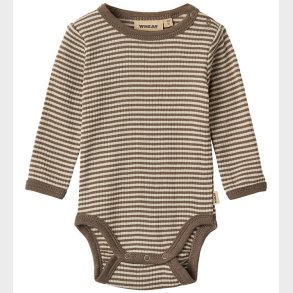 Wheat Body l/ - Uld - Rib - Lucca - Wood Stripe