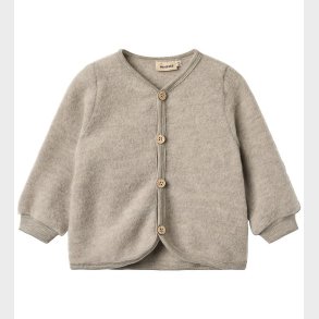 Wheat Cardigan - Uld - Fleece - Kari - Khaki Melange