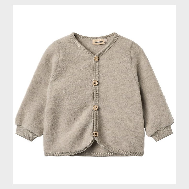 Wheat Cardigan - Uldfleece - Kari - Khaki Melange