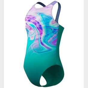 Speedo Badedragt - Printed Pulseback - Blue/Green