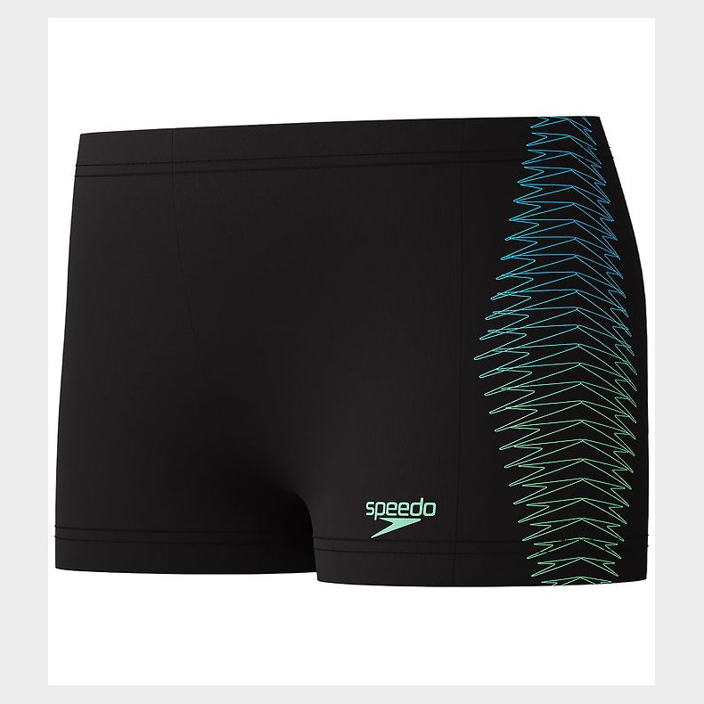Speedo Badebukser - Plastisol Placement - Sort m. Grn