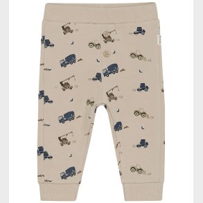 Minymo Sweatpants - Oxford Tan m. Arbejdsmaskiner