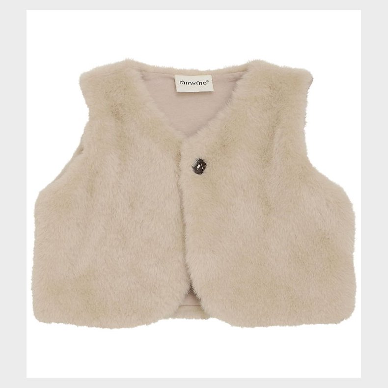 Minymo Vest - Imiteret Pels - Smoke Gray