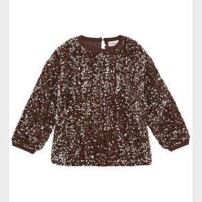 Minymo Bluse - Velour - Woodrose m. Pailletter
