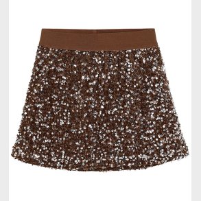 Minymo Nederdel - Velour - Woodrose m. Pailletter