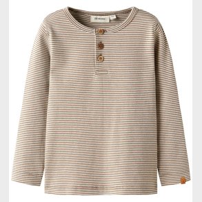 Lil Atelier Bluse - NmmOhio - Slim - Turtledove/Sepia Tint