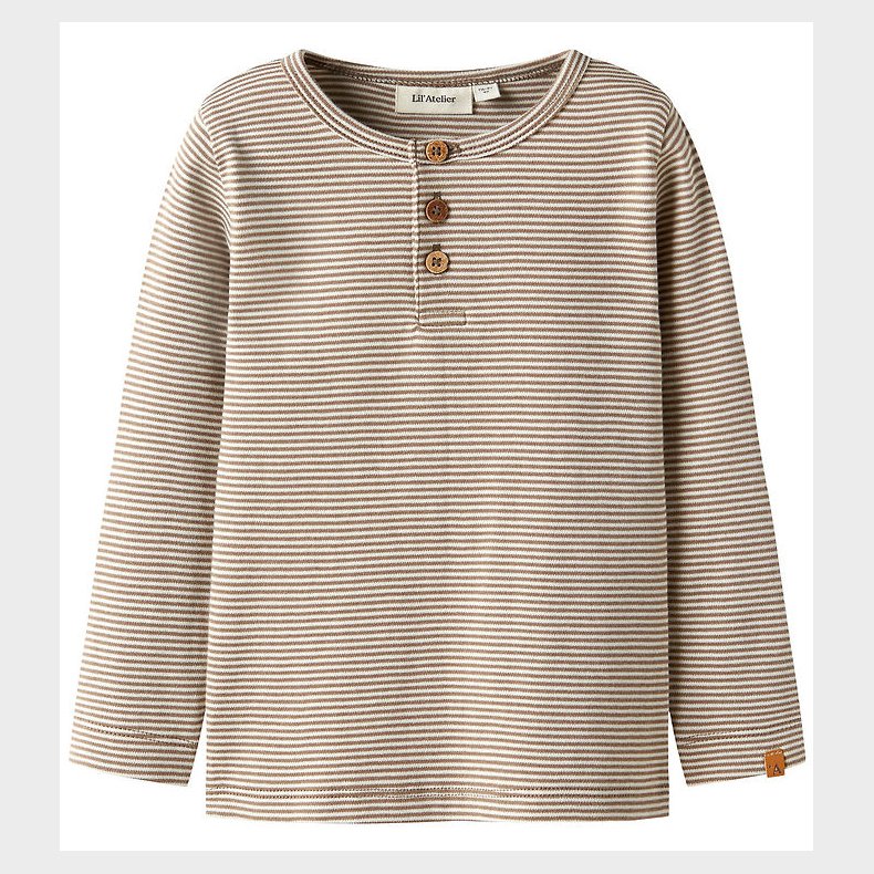 Lil Atelier Bluse - NmmOhio - Slim - Turtledove/Sepia Tint