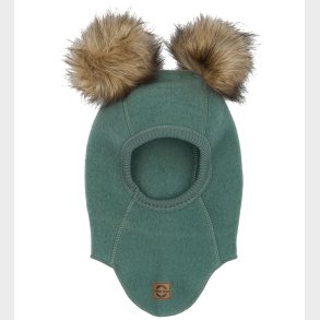 Mikk-Line Elefanthue - Uld - 1-lags - Balsam Green m. Kvaste