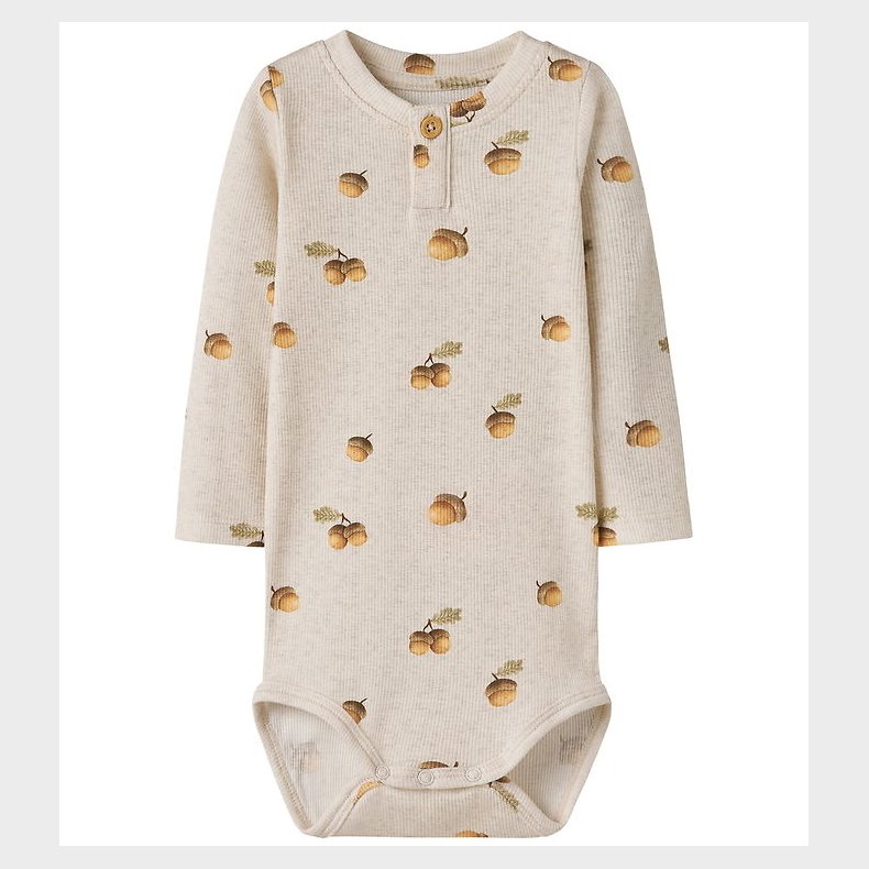 Name It Body l/ - Rib - NbmOlyan - Peyote Melange m. Agern