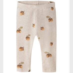 Name It Leggings - Rib - NbmOlyan - Peyote Melange m. Agern