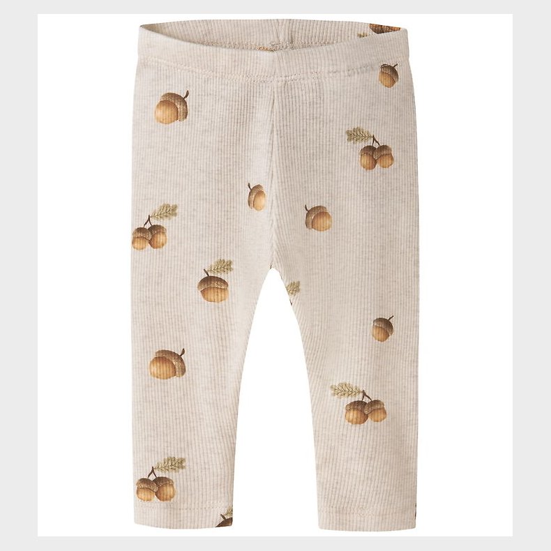 Name It Leggings - Rib - NbmOlyan - Peyote Melange m. Agern
