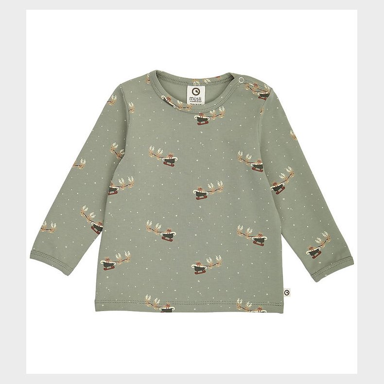 M�sli Bluse - Christmas - Shadow/Deep Green/Balsam Cream