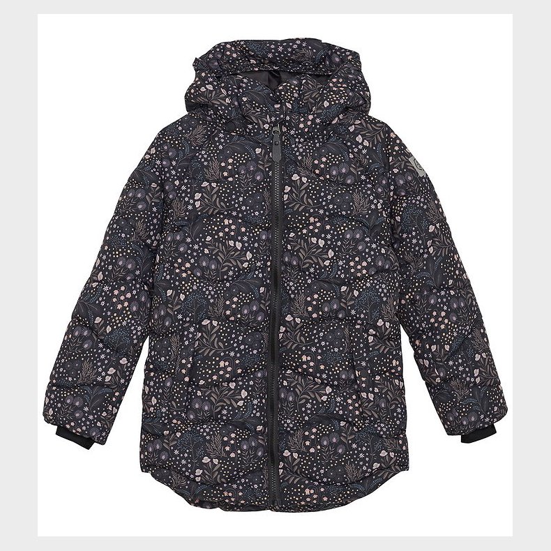 Color Kids Dynejakke - Quilt - Phantom m. Blomster