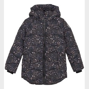 Color Kids Dynejakke - Quilt - Phantom m. Blomster