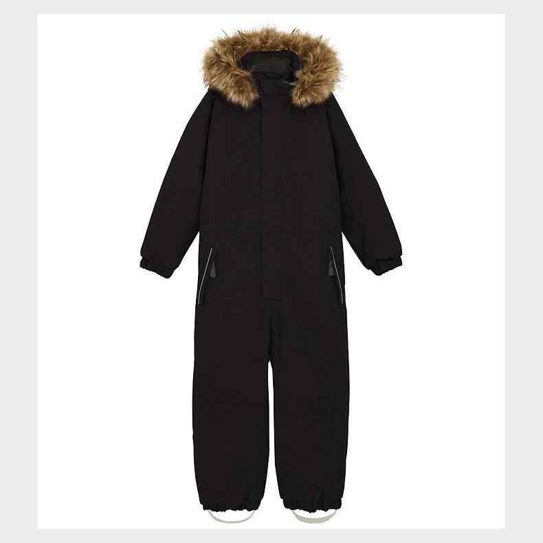 Color Kids Flyverdragt - Coverall w. Fake Fur - Black