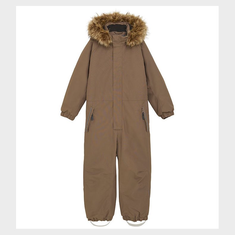 Color Kids Flyverdragt - Coverall w. Fake Fur - Fossil