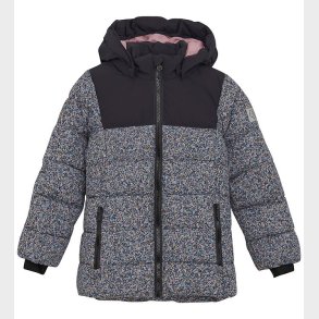 Color Kids Dynejakke - Quilt - Phantom m. Blomster