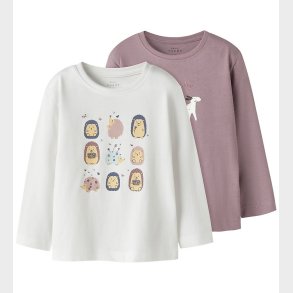 Name It Bluse - NmfVeen - 2-pak - Toadstool/Bright White/ Hedgeh