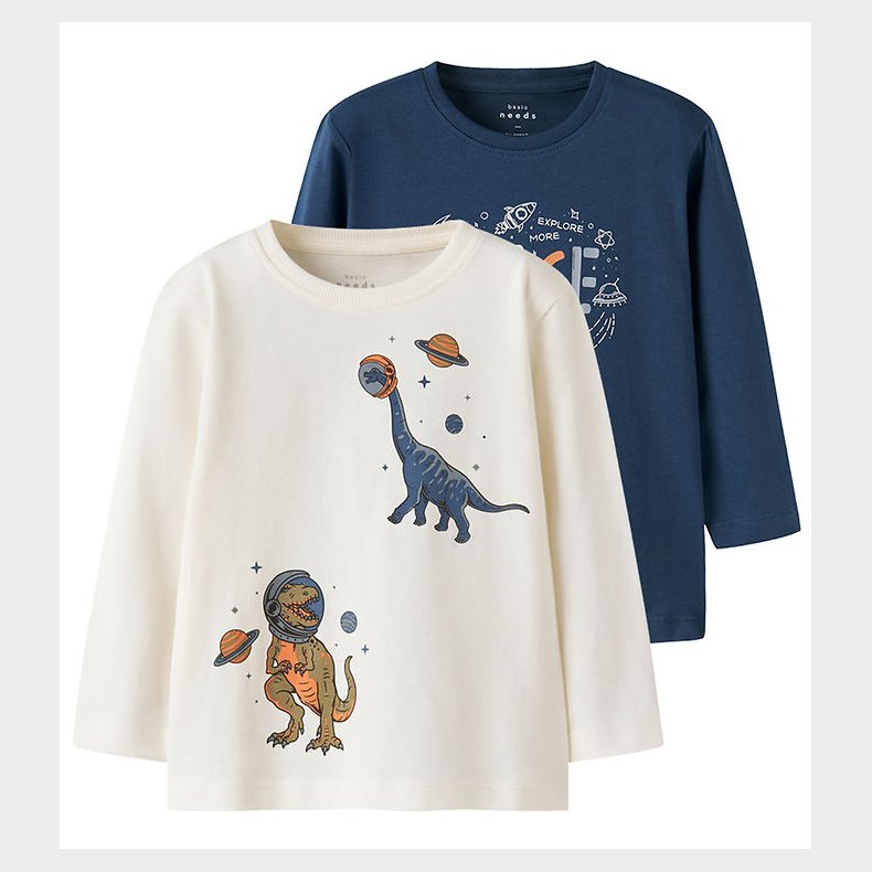 Name It Bluse - NmmVictor - 2-pak - Insignia Blue/Cloud Dancer